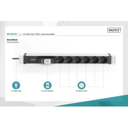 Listwa zasilająca DIGITUS PDU 19" RACK 6xSchuko kabel 2m 1xS… | PartsPC.pl