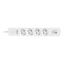 Listwa antyprzepięciowa Ever Protect 4PL 1A1C USB 1,5m biała… | PartsPC.pl