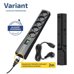 Listwa antyprzepięciowa Ever Variant 2m | PartsPC.pl