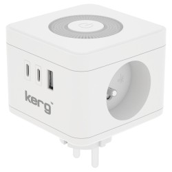 Kostka zasilająca KERG 2-gniazdowa + ładowarka USB-A+USB-C +… | PartsPC.pl