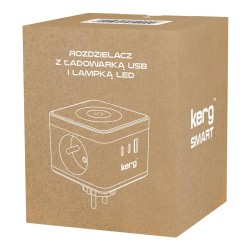 Kostka zasilająca KERG 2-gniazdowa + ładowarka USB-A+USB-C +… | PartsPC.pl