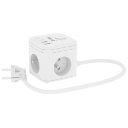 Kostka zasilająca KERG 3-gniazdowa + ładowarka USB-A+USB-C 1… | PartsPC.pl