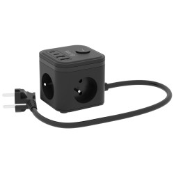 Kostka zasilająca KERG 3-gniazdowa + ładowarka USB-A+USB-C 1… | PartsPC.pl