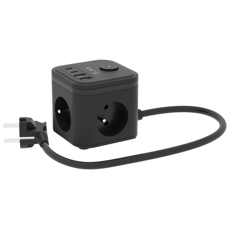 Kostka zasilająca KERG 3-gniazdowa + ładowarka USB-A+USB-C 1… | PartsPC.pl