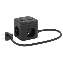 Kostka zasilająca KERG 3-gniazdowa + szybka ładowarka USB-A+… | PartsPC.pl