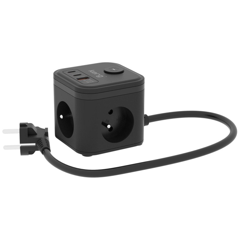Kostka zasilająca KERG 3-gniazdowa + szybka ładowarka USB-A+… | PartsPC.pl