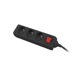 Listwa przedłużacz Lanberg 1,5m czarna 3x 230V PL, z wyłączn… | PartsPC.pl