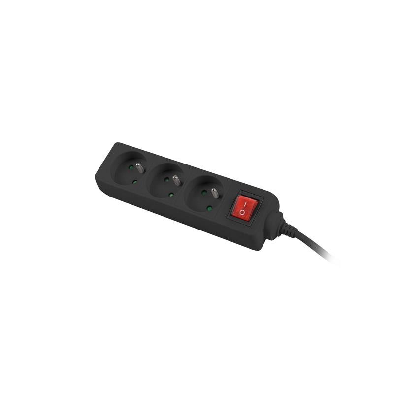 Listwa przedłużacz Lanberg 1,5m czarna 3x 230V PL, z wyłączn… | PartsPC.pl