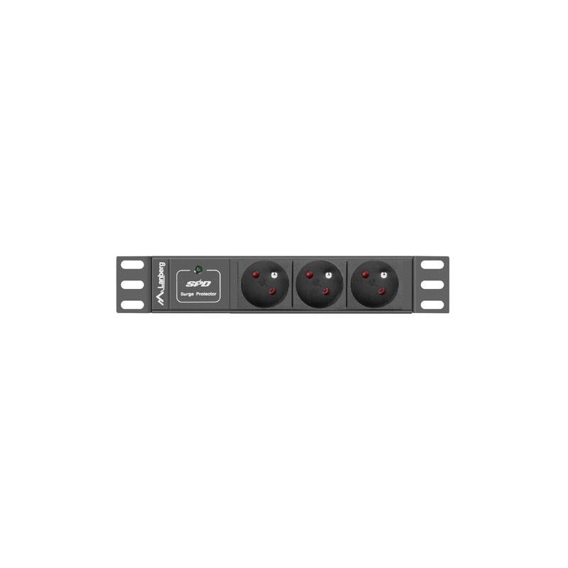 Listwa zasilająca Lanberg do szaf 10" 1U 10A PDU 3x PL 2m cz… | PartsPC.pl