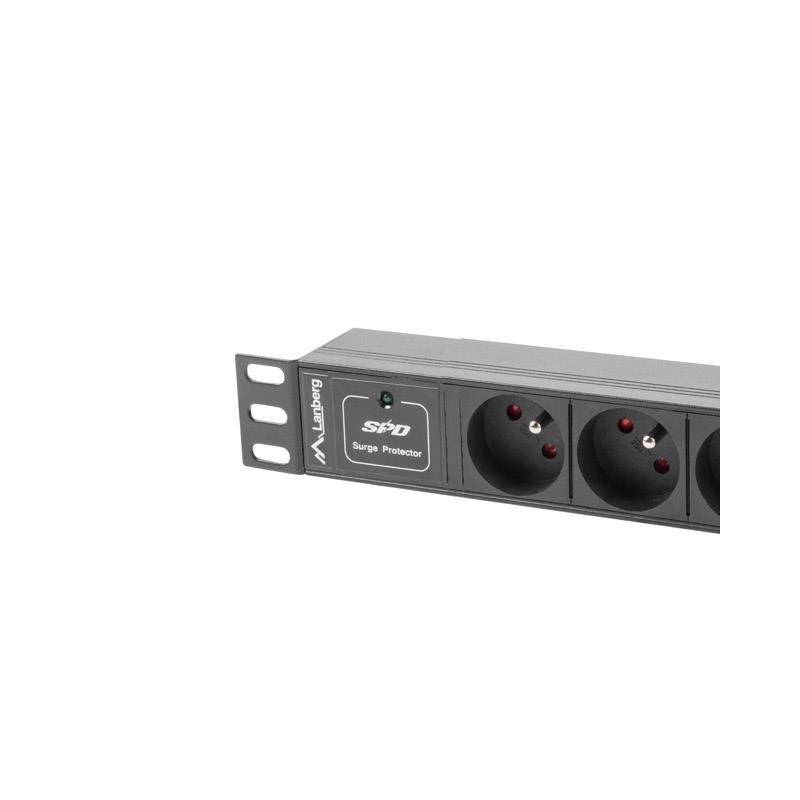 Listwa zasilająca Lanberg do szaf 10" 1U 10A PDU 3x PL 2m cz… | PartsPC.pl