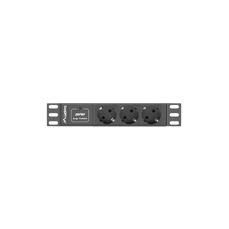 Lanberg PDU-03F-0200-BK — Listwa zasilająca 3 × Schuko