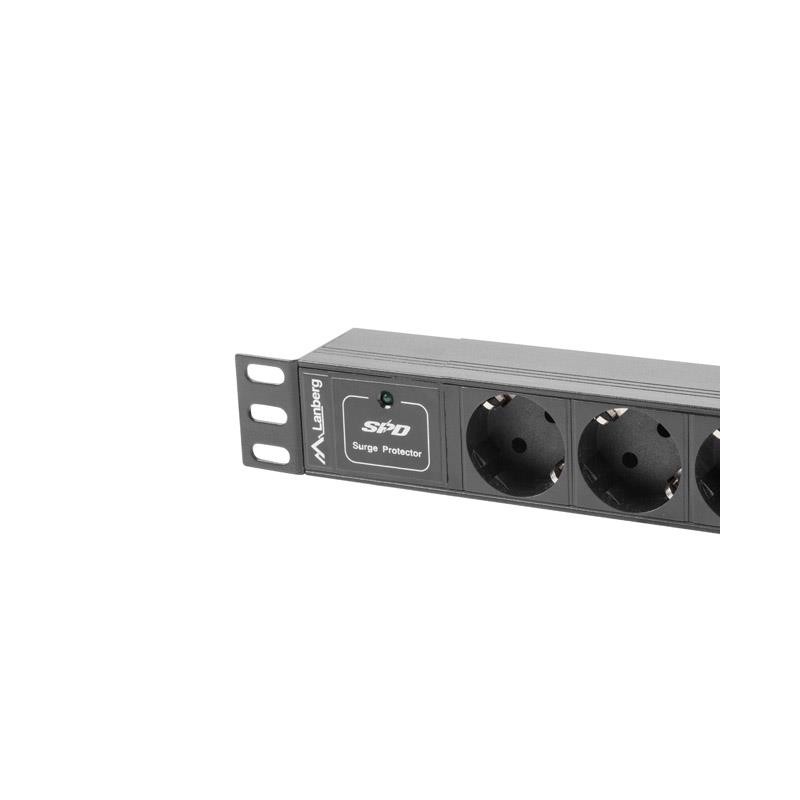 Lanberg PDU-03F-0200-BK — Listwa zasilająca 3 × Schuko