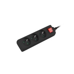 Listwa przedłużacz Lanberg 3m czarna 3x 230V PL, z wyłącznik… | PartsPC.pl