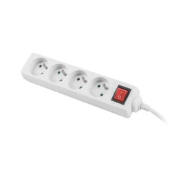 Listwa przedłużacz Lanberg 1,5m biała 4x 230V PL, z wyłączni… | PartsPC.pl