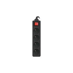 Listwa przedłużacz Lanberg 1,5m czarna 4x 230V PL, z wyłączn… | PartsPC.pl
