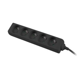 Listwa przedłużacz Lanberg 1m UPS czarna 5x 230V PL | PartsPC.pl