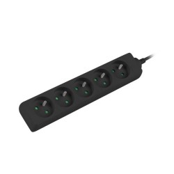 Listwa przedłużacz Lanberg 1m UPS czarna 5x 230V PL | PartsPC.pl