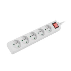 Listwa przedłużacz Lanberg 1,5m biała 5x 230V PL, z wyłączni… | PartsPC.pl
