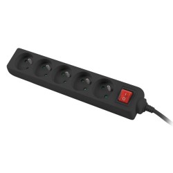 Listwa przedłużacz Lanberg 1,5m czarna 5x 230V PL, z wyłączn… | PartsPC.pl