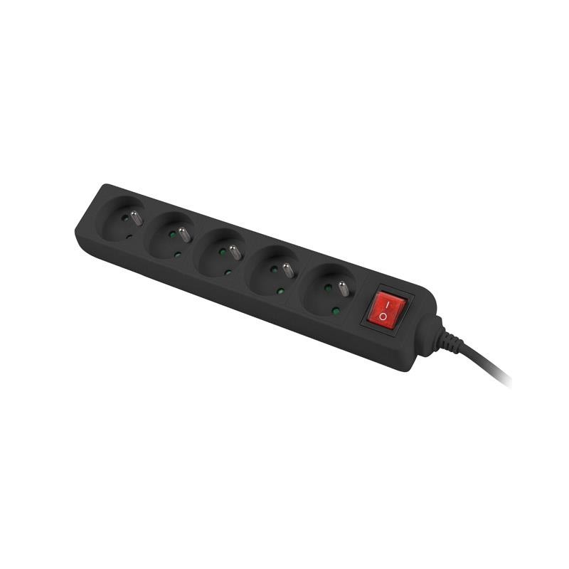 Listwa przedłużacz Lanberg 1,5m czarna 5x 230V PL, z wyłączn… | PartsPC.pl