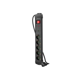 Listwa zasilająca Lanberg SP1 1.5m 5x 230V Schuko czarna | PartsPC.pl