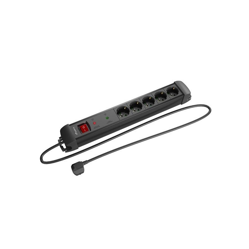 Listwa zasilająca Lanberg SP1 1.5m 5x 230V Schuko czarna | PartsPC.pl
