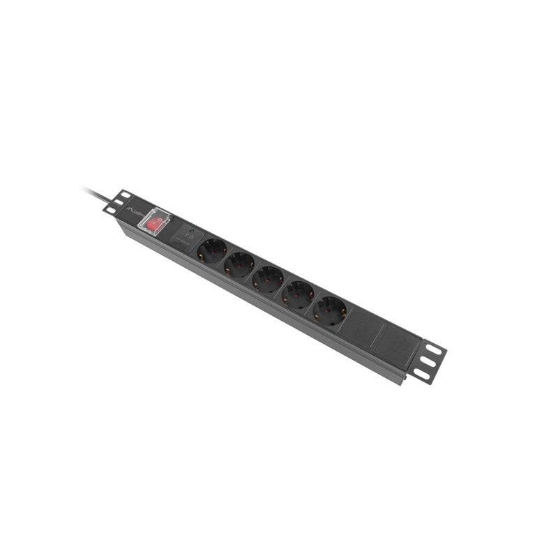 Listwa zasilająca Lanberg Rack PDU 19" 1U 16A 5x 230V... | PartsPC.pl
