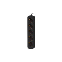 Listwa przedłużacz Lanberg 3m czarna 5x 230V Schuko, kabel w… | PartsPC.pl