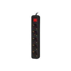 Listwa przedłużacz Lanberg 3m czarna 5x 230V Schuko z... | PartsPC.pl