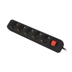 Listwa przedłużacz Lanberg 3m czarna 5x 230V Schuko z... | PartsPC.pl