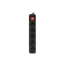 Listwa przedłużacz Lanberg 3m czarna 5x 230V Schuko z... | PartsPC.pl
