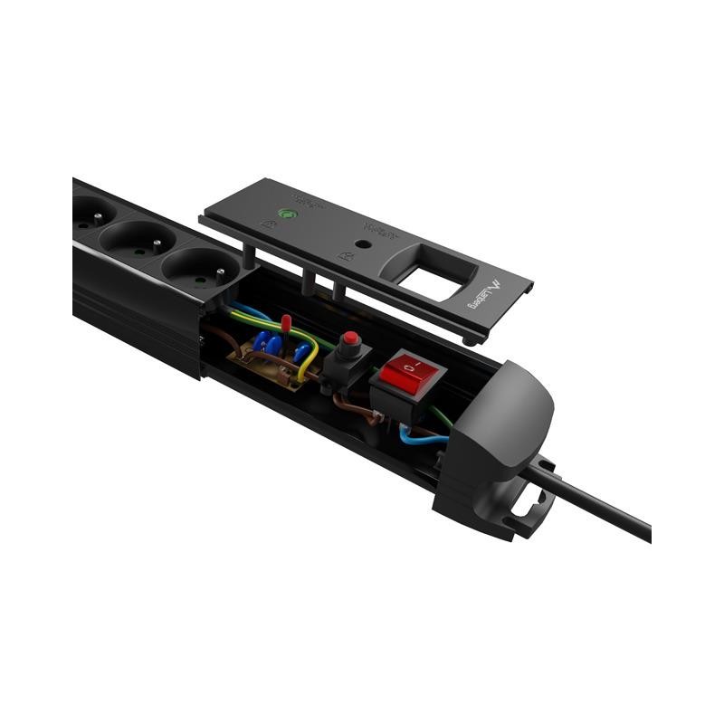 Listwa zasilająca Lanberg SP1 3m 5x 230V PL czarna | PartsPC.pl