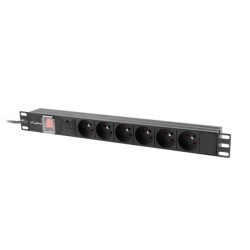 Listwa zasilająca Lanberg RACK PDU 19" 1U 10A 6x PL 2m czarn… | PartsPC.pl