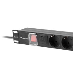 Listwa zasilająca Lanberg do RACK 1U 10A PDU 7x Schuko 2m cz… | PartsPC.pl