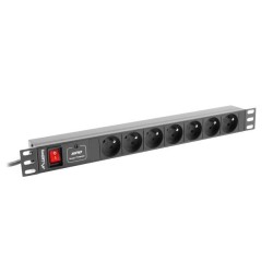 Listwa zasilająca Lanberg do RACK 1U 16A PDU 7x PL 2m czarna… | PartsPC.pl