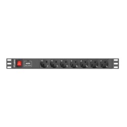 Listwa zasilająca Lanberg do RACK 1U 16A PDU 7x Schuko 2m cz… | PartsPC.pl