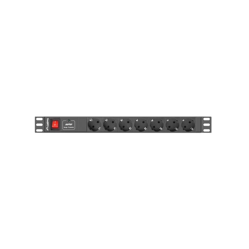 Listwa zasilająca Lanberg do RACK 1U 16A PDU 7x Schuko 2m cz… | PartsPC.pl