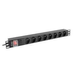 Listwa zasilająca Lanberg do RACK 1U 16A PDU 8x PL 2m czarna… | PartsPC.pl