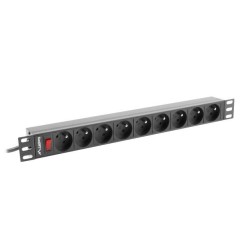 Listwa zasilająca Lanberg do RACK 1U 16A PDU 19" 9x PL 3m cz… | PartsPC.pl