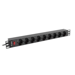 Listwa zasilająca Lanberg do RACK 1U 16A PDU 9x Schuko 3m cz… | PartsPC.pl