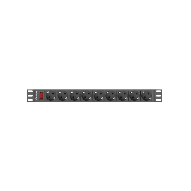 Listwa zasilająca Lanberg do RACK 1U 16A PDU 9x Schuko 3m cz… | PartsPC.pl