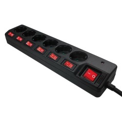Listwa zasilająca LogiLink LPS233 6 gniazd ON/OFF 1,5m | PartsPC.pl