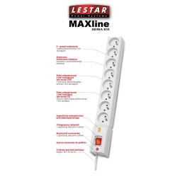 Listwa zasilająca Lestar LX 810 3m czarna | PartsPC.pl