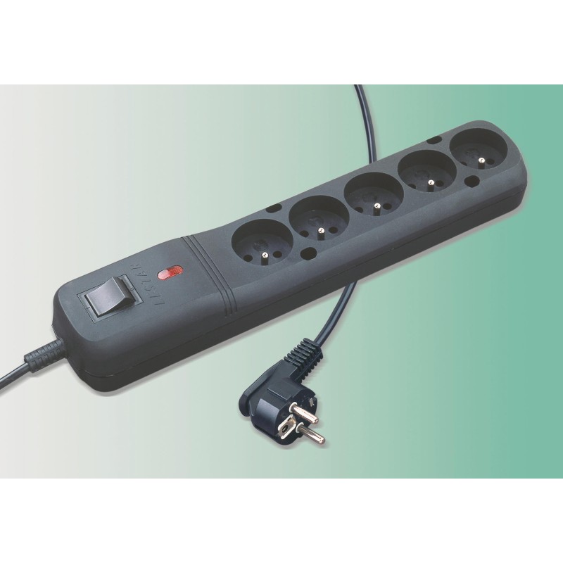 Listwa zasilająca Lestar LV-530W 5W 5m czarna | PartsPC.pl