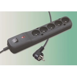 Listwa zasilająca Lestar LF-530WA 5+ 1,5m czarna | PartsPC.pl