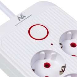 Listwa zasilająca Maclean MCE391 W, przedłużacz 6 gniazd + 4… | PartsPC.pl