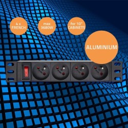 Listwa zasilająca Qoltec PDU do RACK 10" | 1U | 16A | 4xFREN… | PartsPC.pl