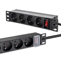 Listwa zasilająca Qoltec PDU do RACK 10" | 1U | 16A | 4xFREN… | PartsPC.pl