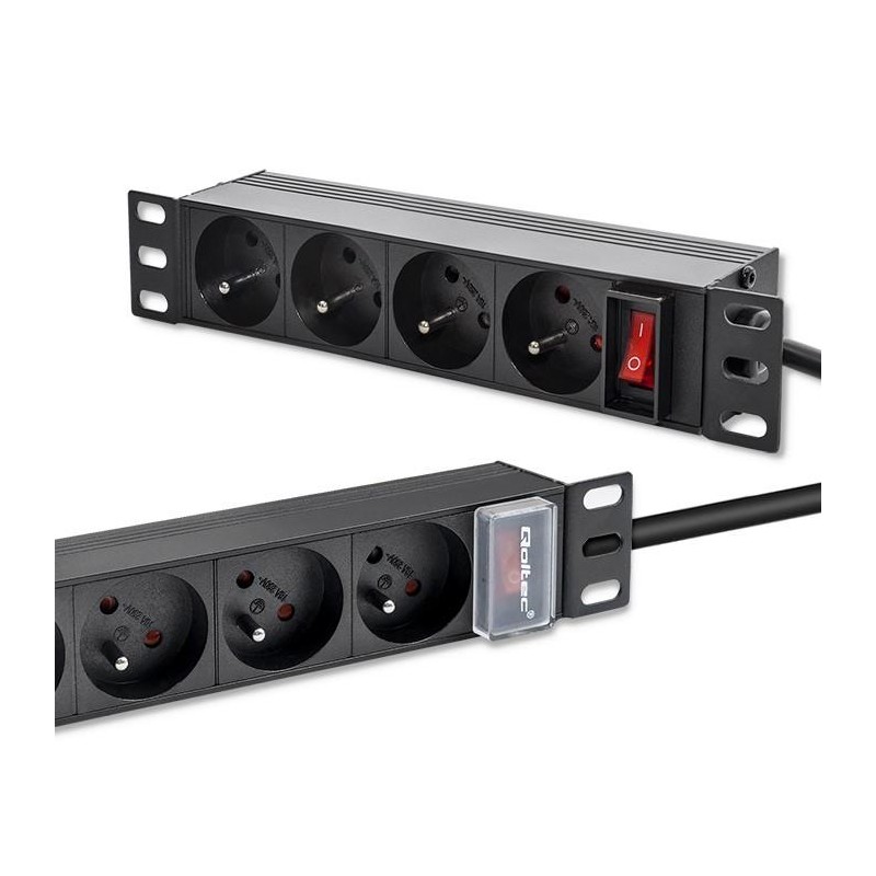 Listwa zasilająca Qoltec PDU do RACK 10" | 1U | 16A | 4xFREN… | PartsPC.pl