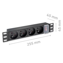 Listwa zasilająca Qoltec PDU do RACK 10" | 1U | 16A | 4xFREN… | PartsPC.pl